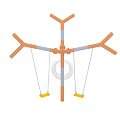 Playground Swing Set with Multiple Branches Poles White Ring and Yellow Seat Swings for Kids