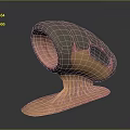 Detailed Biological Organism With Spiral Shell Muscular Inner Texture And Sturdy Base