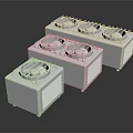 Three White Air Cooler Fans With Modern Design For Home Cooling Use