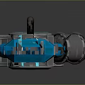 Teal Colored Futuristic Weapon With Sleek Metallic Hilt Ring Accent And Long Blade