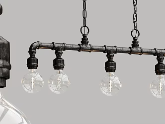 Industrial LOFT chandelier multi-head chandelier 3d model