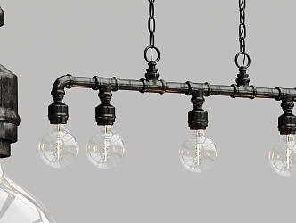 Industrial LOFT chandelier multi-head chandelier 3d model