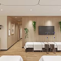 Modern Hospital Outpatient Clinic Space With Plants Glass Block And Wooden Floor