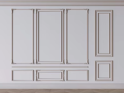 French Gypsum Line Component Gypsum Carved Decorative Line Sofa TV Gypsum Line Background Wall 3d model