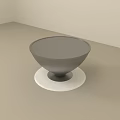 Minimalist Gray Coffee Table With White Circular Base For Modern Living Room