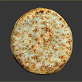 Delicious Round Cheesy Baked Pizza With Golden Brown Crust And Melted Cheese