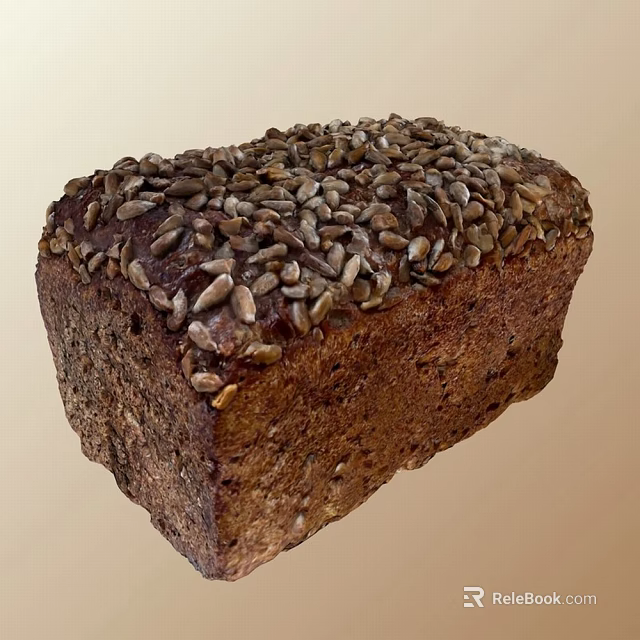 Freshly Baked Whole Grain Bread Topped with Crunchy Sunflower Seeds for Healthy Meals 3d model 
