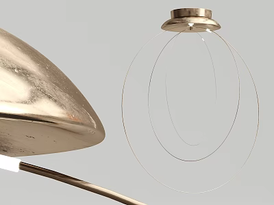 Modern Metallic Chandelier With Circular Rings And Sleek Contemporary Design 3d model