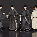 2D Ancient Chinese Ink Character Virtual Character Ancient Painting Character Song Dynasty Scholar-official Classical Ink Character Ancient Chinese Ink Man 3d model