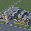 Modern Industrial Factory Complex With Multiple Buildings Green Areas And Parking Spaces