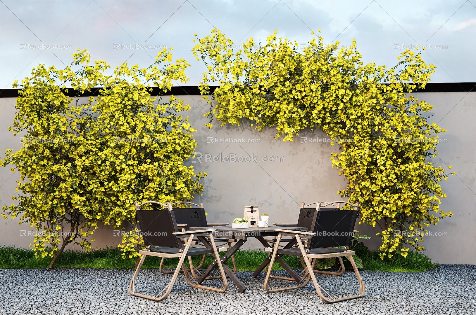 Landscape Green Plant Climbing Vine Vine Green Plant Wall 3d model