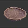 Handwoven Bamboo Round Basket for Daily Household Use and Storage