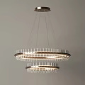 Modern Round Crystal Chandelier With Double Layer Design For Interior Lighting Decor 3d model