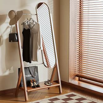 Log Style Hanger Coat Rack 3d model