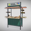 Food For The Hungry Food Stall With Variety Of Pastries Bread Snacks On Display Shelves