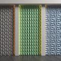 Decorative Wall Panels With Geometric Patterns And Lighting 3d model