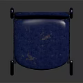 Blue Leisure Chair With Metal Frame Worn Look And Simple Design