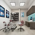 Modern Dental Clinic Interior With Treatment Chair Medical Equipment Cabinets And Computer Workstation