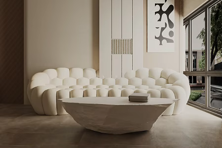 Three-seat sofa 3d model
