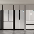 Modern Refrigerators With Multiple Door Styles And Silver Black Metallic Finishes