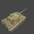 Military Tank Exterior With Long Gun Barrel Heavy Tracks And Armored Turret