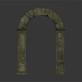 Classical Stone Archway Structure With Decorative Columns And Ancient Design