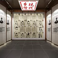 Traditional Rural History Exhibition Hall With Wall Portraits And Paintings
