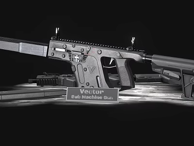 Vector Sub Machine Gun Tactical Weapon Design With Modern Features And Accessories 3d model