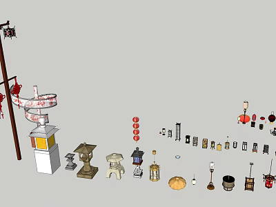 Diverse Lighting Fixture Collection Featuring Various Styles And Decorative Designs 3d model