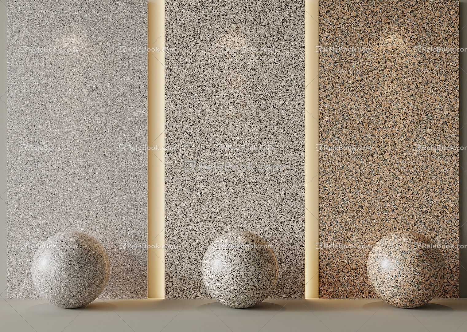 Modern granite marble terrazzo quartz stone 3d model