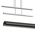 Modern Linear Pendant Lights In Silver And Black Slim Metal Design