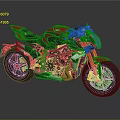 Red Sport Motorcycle With Gold Wheels Black Seat And Modern Sleek Design