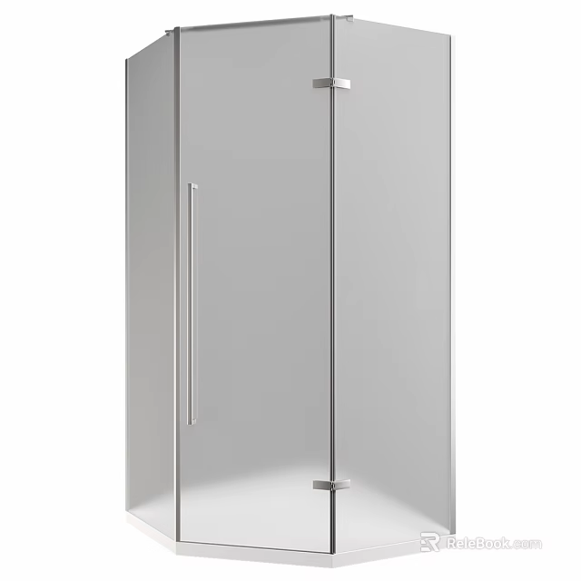 Modern Shower Sauna Glass Enclosure With Sleek Metal Frame And Interior Design 3d model 