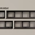 Modern Casement Windows Window Display With Black Frames And Various Styles 3d model