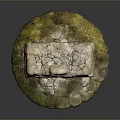 Rustic Handcrafted Stone Fireplace Structure With Stone Walls And Mossy Base Table