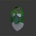 Military Weapon Related Protective Gas Mask And Helmet Displayed On Mannequin