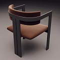 Modern Leisure Chairs with Armrests in Beige Brown Gray White Fabric and Leather