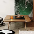 Nordic Retro Square Coffee Table 3d model