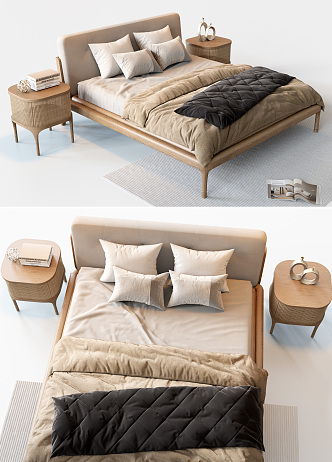 Nordic Double Bed 3d model