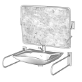 Modern Bathroom Washbasin With Wall Mounted Mirror Chrome Faucet And Metal Shelf