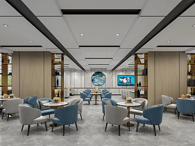 Front Desk Reception Area with Modern Design Comfortable Seating and Decorative Elements 3d model