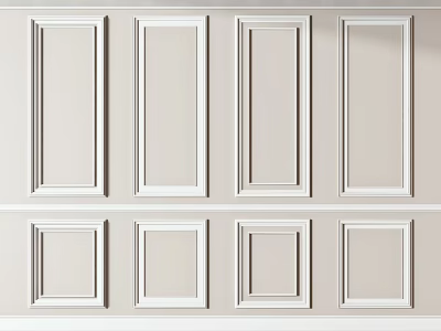 White Gypsum Molding Decorative Wall Panels For Modern Interior Design 3d model