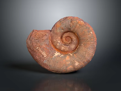 Reddish Brown Spiral Shaped Decorative Ornament With Textured Surface For Home 3d model