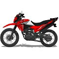 Red and White Off Road Motorcycle With Black Seat And Knobby Tires