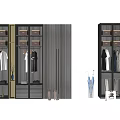 Modern Wardrobe Interior Design With Glass Door Panels Wooden Frame And Storage Shelves