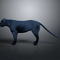 Realistic Black Panther 3D Model with Standing Pose on Dark Background