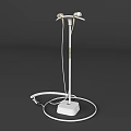 Stylish Modern White Headphone Speaker With Stand Base And Coiled Cable 3d model