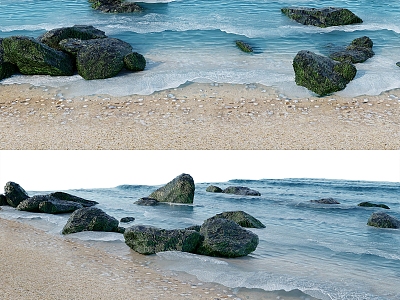 Modern stone sea beach 3d model