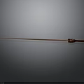 Classic Long Sword With Red Handle On Gray Gradient Background
