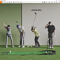 People Playing Golf In Different Poses At The Golf Course 3d model